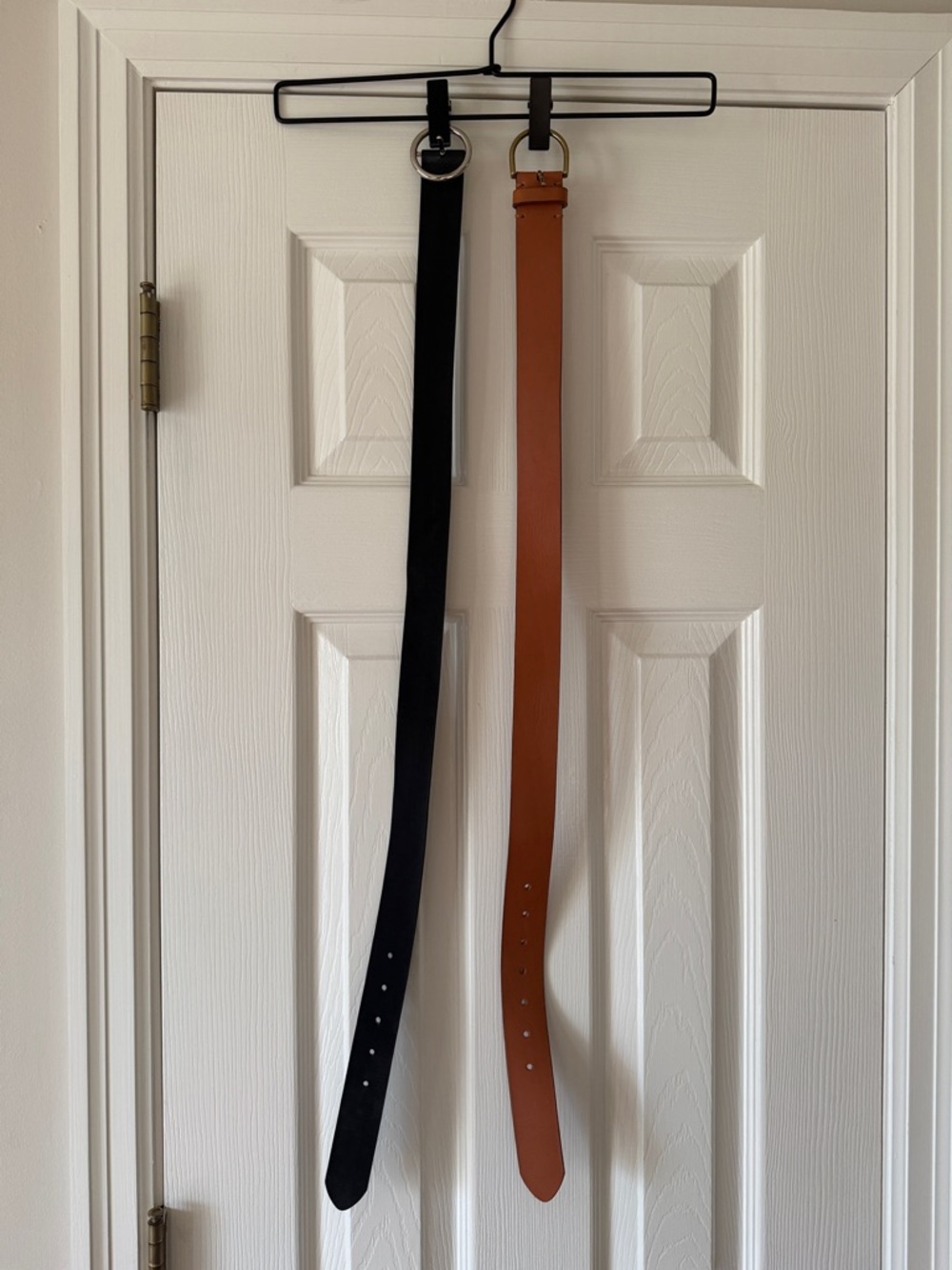 Black and Brown Double Leather Ring Belts- Set of 2